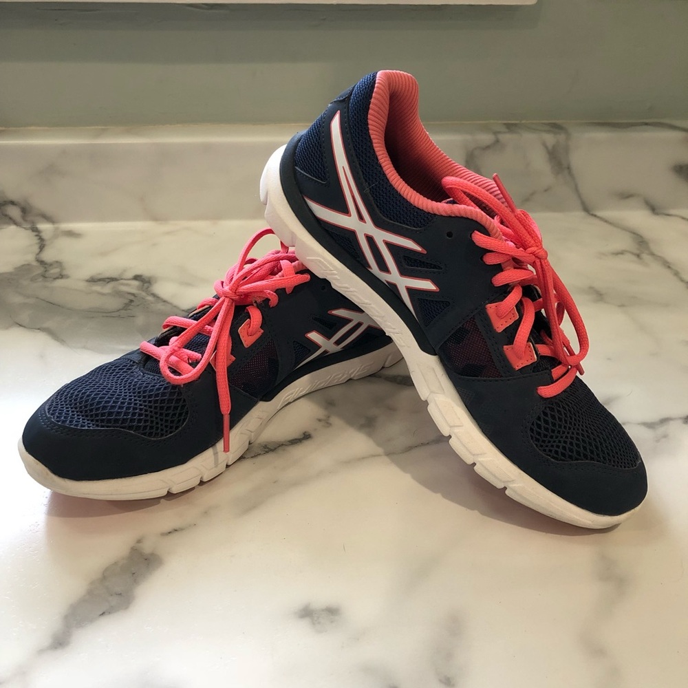 ASICS navy & pink shoes